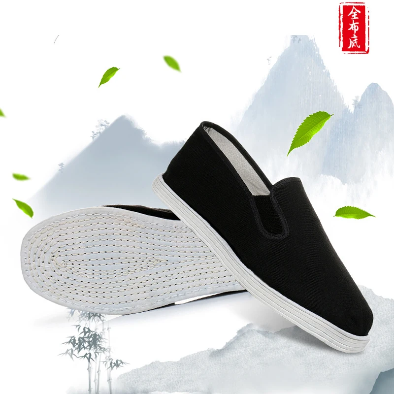 Chinoiserie Old Beijing Cloth Shoes Full Cloth Bottom Soft Bottom Breathable Kung Fu Bruce Li Training Shoes Unisex 2022 New