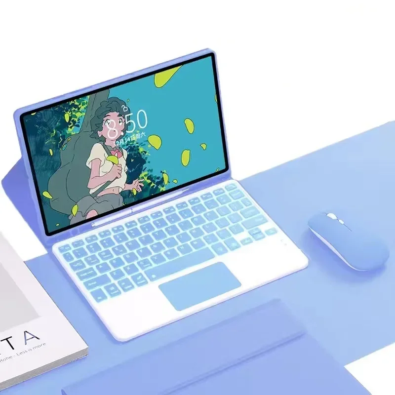 

Чехол для планшета Samsung с клавиатурой Tab A9plus, защитный чехол для беспроводной Bluetooth-клавиатуры и мыши для 2024 S7FE S6lite Case