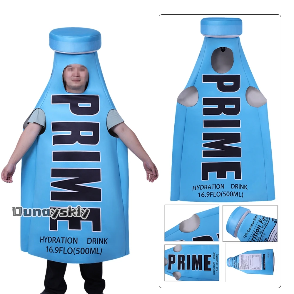 

Halloween Funny Primes Cosplay Adult Drink Beer Costume Unisex Bottle Costume Jumpsuits Halloween Role-playing Outfit Prop