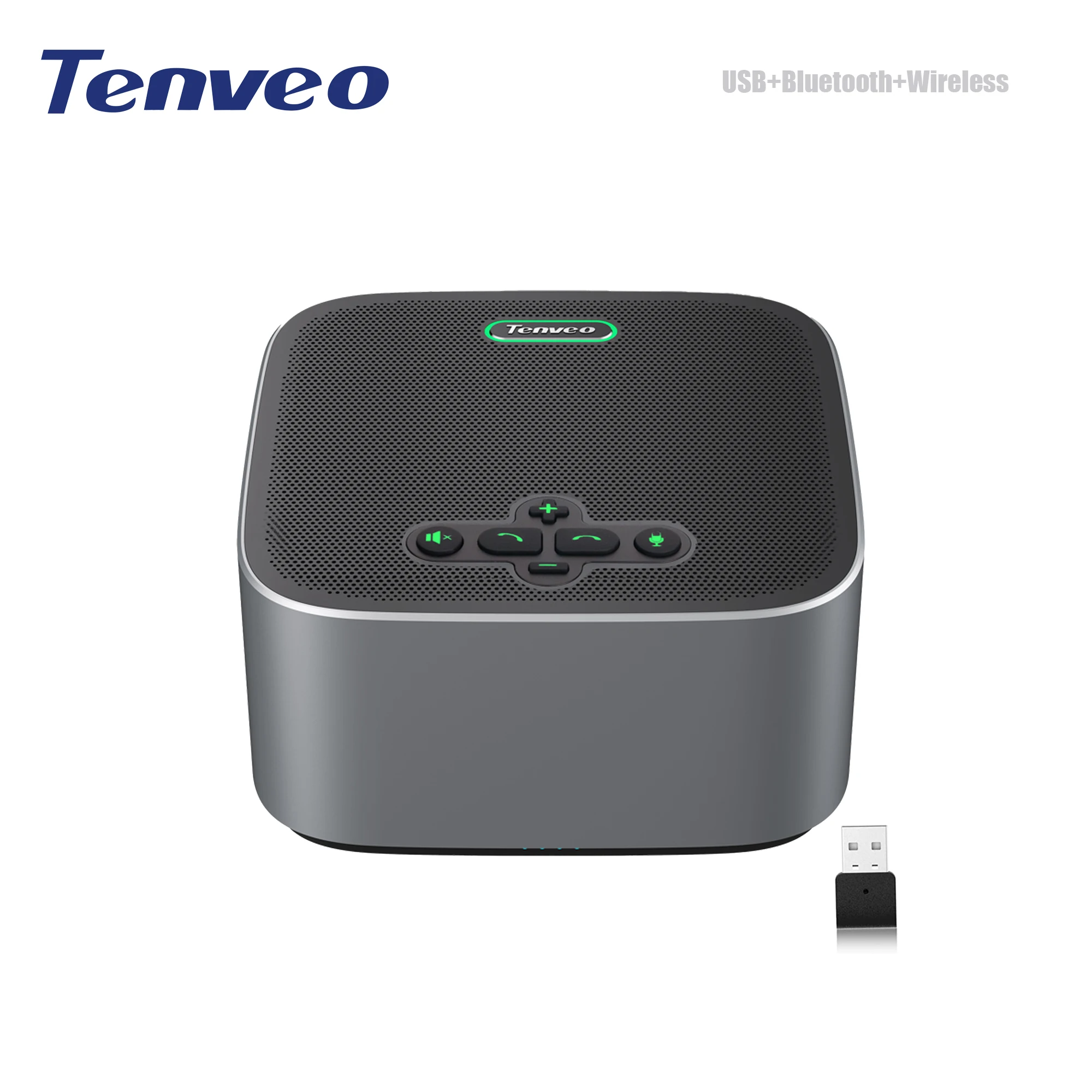 

Tenveo M6B Wireless Conference Speakerphone 6M Voice Pickup Radius With 8 Microphones For 15-30 People Online Meeting