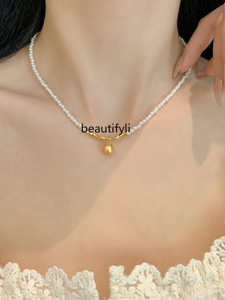 

Simple Niche High-Grade Brushed Ball Pearl Necklace Spring and Summer New Necklace Women