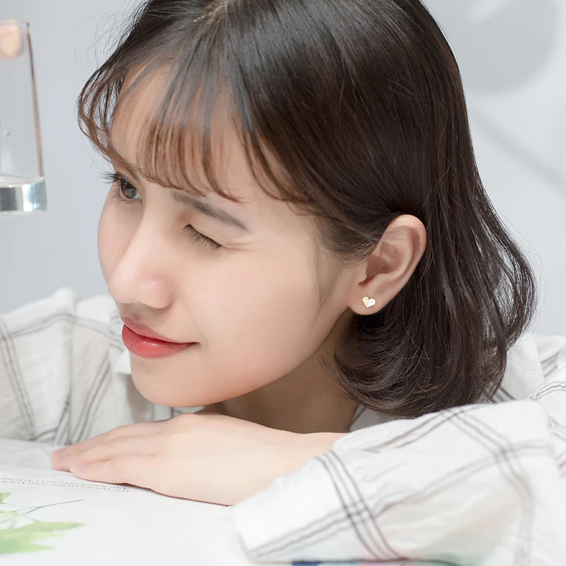Modian Small Cute Opal Stud Earrings 925 Stelring Silver Gold Color Ear Studs For Women Grils Korean Wedding Statement Jewelry