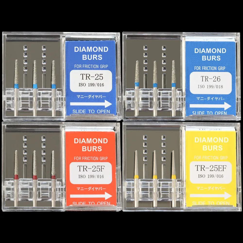 10 Packs Dental Diamond Burs Polisher Drill FG 1.6mm Optional Fit For Dentistry High Speed Handpiece Polishing Carving Tools