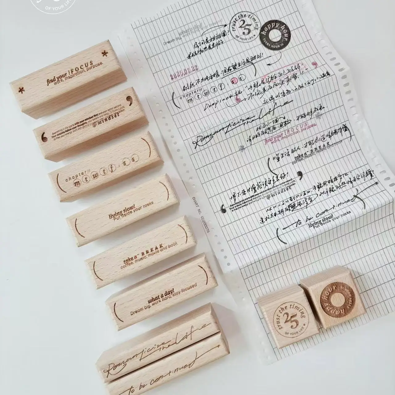 

Sissi Studio Vintage Two Five Wooden Rubber Stamp for DIY Scrapbooking Photo Album Card Making