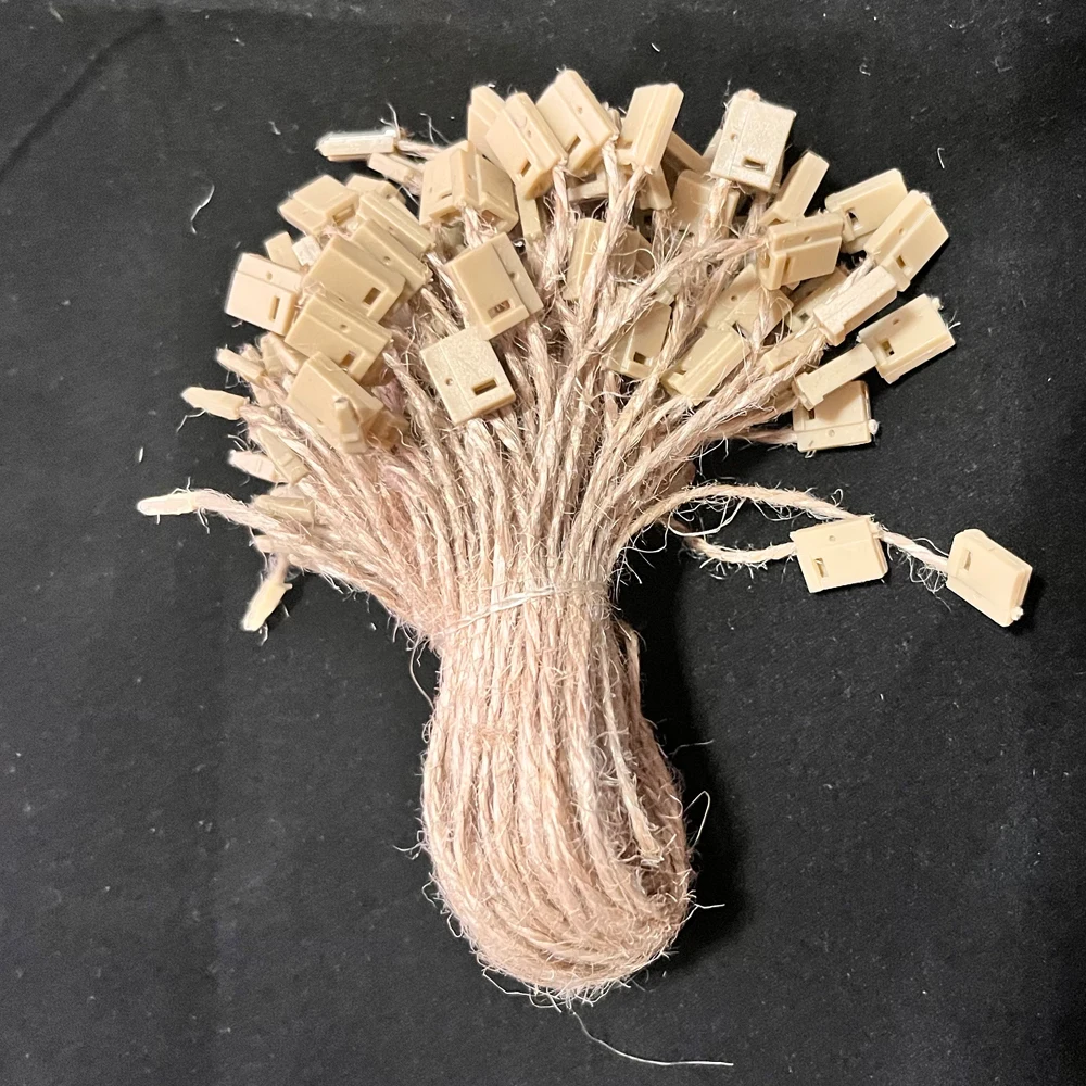 500 PCS/LOT Jute Hemp Hang Tag String 20cm Jute Hang Tag String Cord for Clothing Tag Hanging Cord Jute String Tag Seal