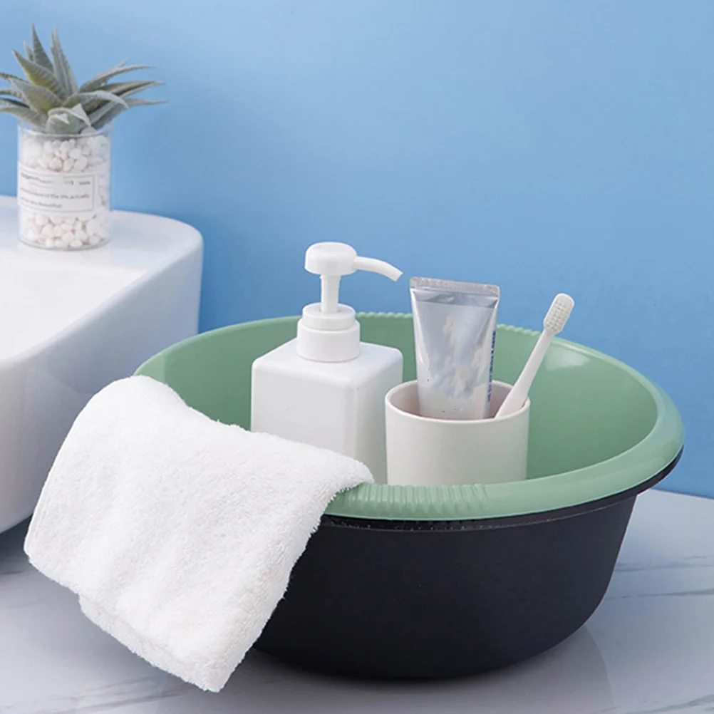 

2pcs Bathroom Toiletries Washing Basin Washbasin Portable Face Washing Basin Home Basin round washing up bowl