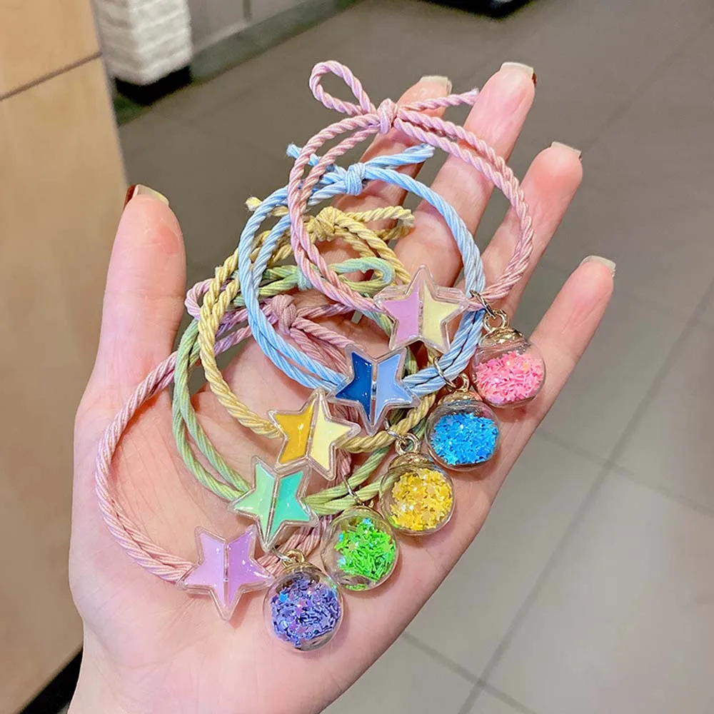 Hair Accessories Funny Children Women Star Friends Hair Ropes Hair Ties Planet Rubber Bands Couple Bracelet