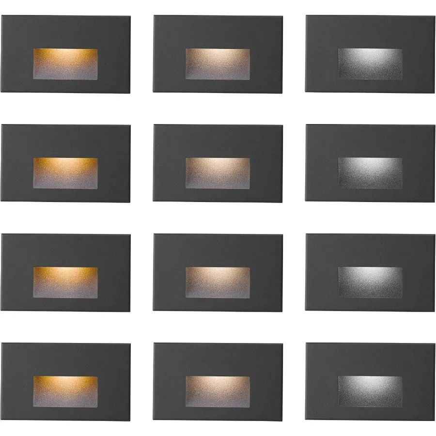Pack LED Step Lights Outdoor Stair Light Indoor, V Low Voltage Color Changing 3CCT 3000K/4000K/5000K, 4W 150LM IP66 Waterproof