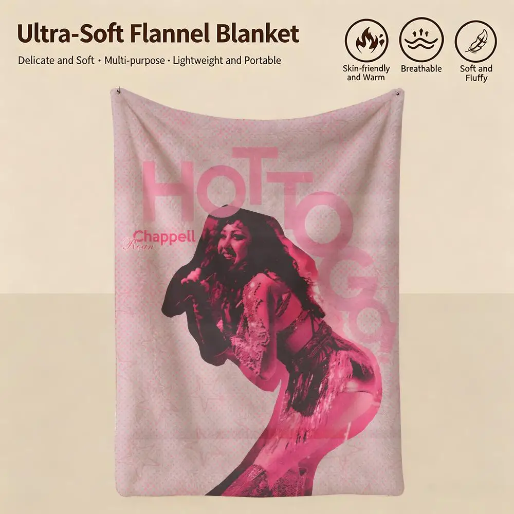 music C-Chappell Roan-N Throw Warm Soft Flannel Blanket, Multi-use for Sofa Bed Camping Travel Nap