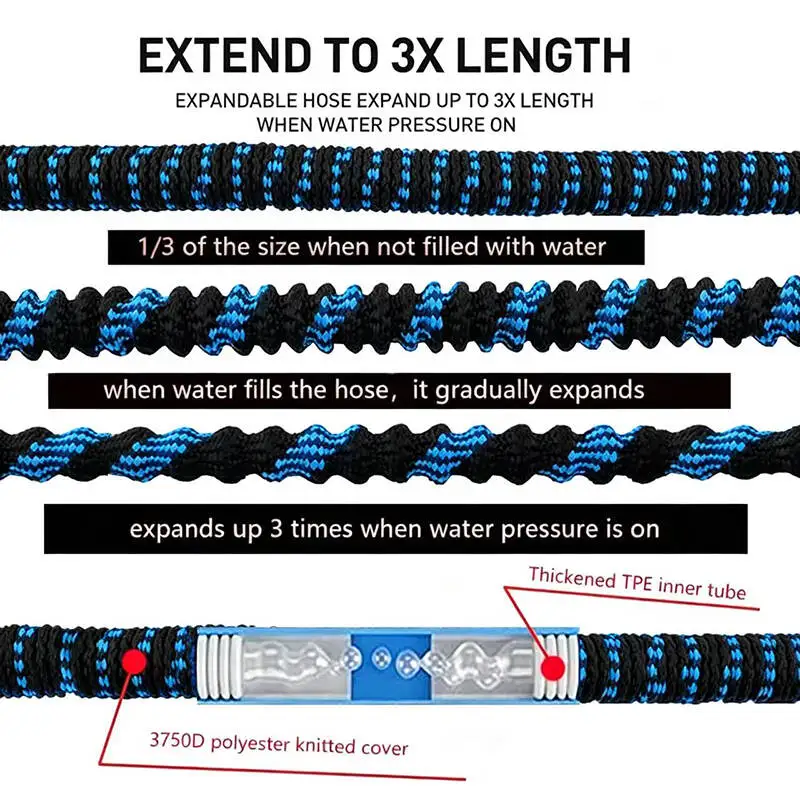 Expandable Garden Watering Hose High Pressure Car Wash Magic Flexible Water Hose Jardin Irrigation Cleaning Tools 25FT-100FT