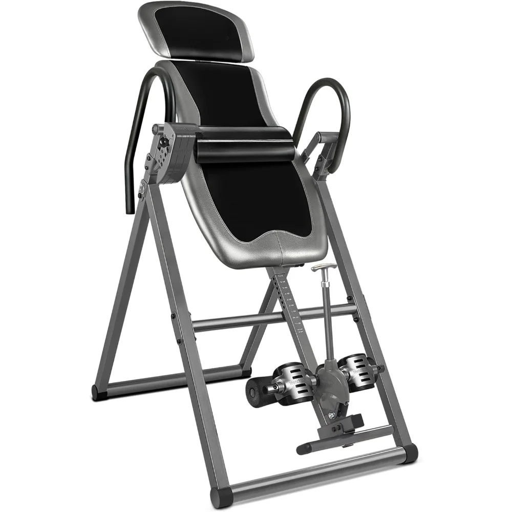 

Inversion Table with Adjustable Headrest, Reversible Ankle Holders, and 300 lb Weight Capacity