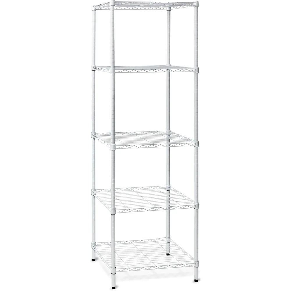 SHF-01055 5-tier white shelving unit, 250 lbs storage cabinet  comodas con cajones  furniture  sideboard