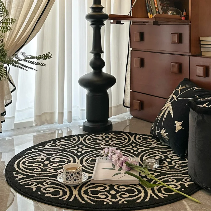 DSA Round Carpet Home Premium Medieval Soft Bedroom Living Room Cloakroom Chair Floor Mat