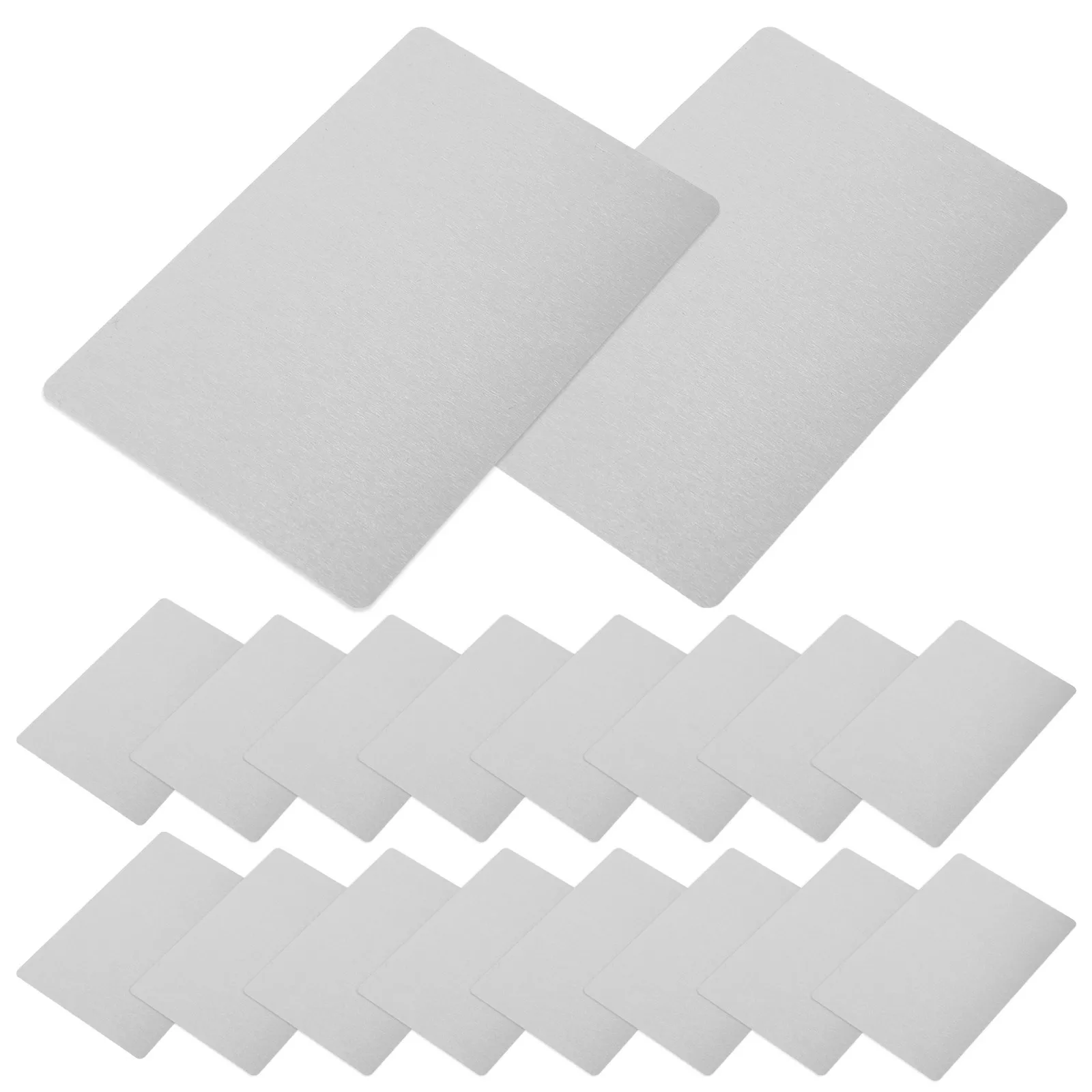 

200Pcs Aluminum Laser Engraving Blank Sheets Polished Silver Oxidation Resistant Multipurpose Metal Blanks for DIY Business