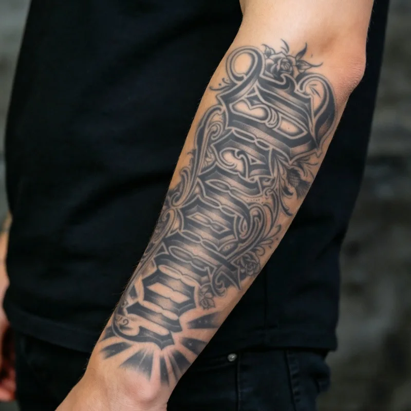 Temporary Tattoo Sticker Vintage Chicano Herb Flower Tattoo Waterproof Long Lasting Realistic Sleeve for Men Women Arm Leg