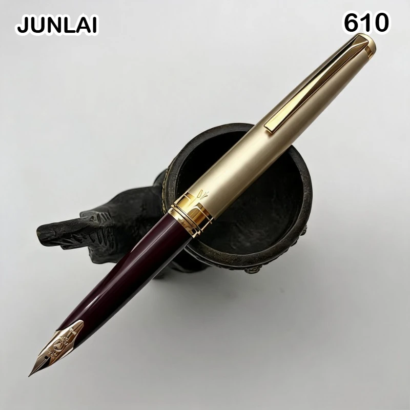 WingSung /Junlai 610 Pocket Black/Red Fountain Pen 12K Gold Pen Nail EF/F/M PK Majohn B32 Jinhao 59 Stationery School Supplies