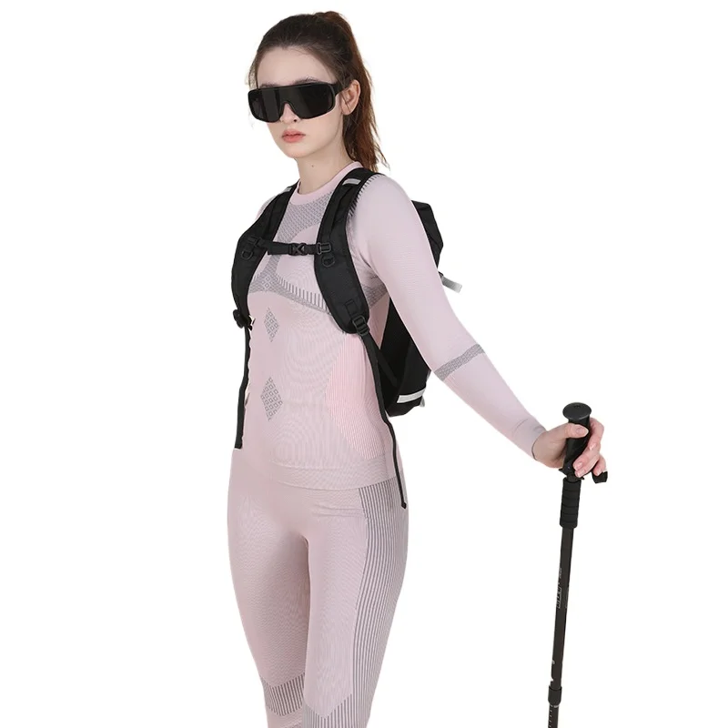 التزلج في الهواء الطلق التجفيف السريع الملابس ملابس داخلية رياضية المرأة الرطوبة فتل، التعرق، مضغوط، دافئ، سلس الملابس الداخلية مجموعة #4
