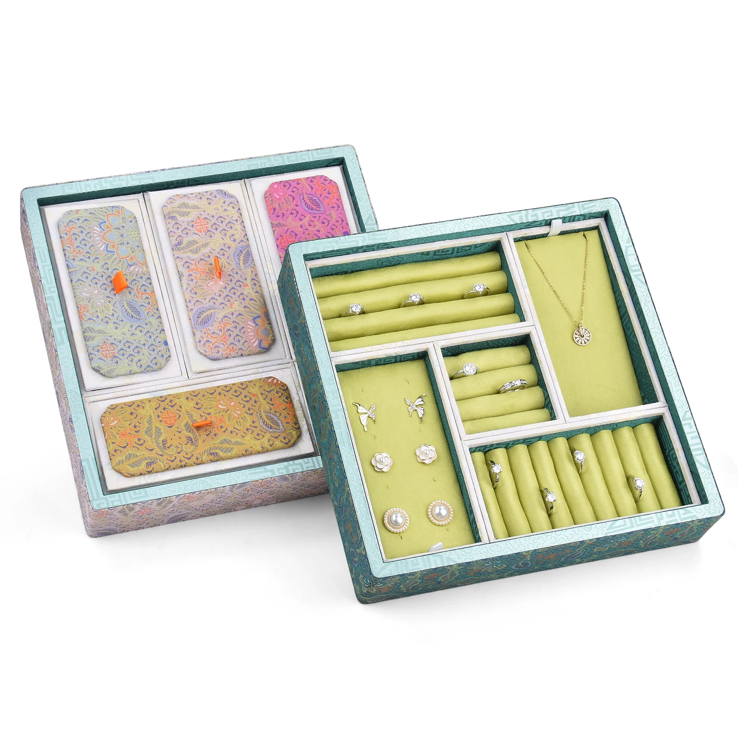 

National style box, ring, necklace, earring storage box, counter display props, jewelry set, gift box