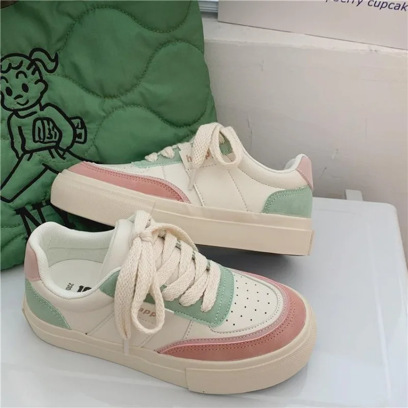 

Flat Retro Sports Shoes for Women Lace Up Spring Autumn Woman Footwear Vulcanized Shoe High Quality New Arrival Original In