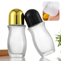 Mini Glass Empty Bottles With Roller Ball Reusable Aromas Dispenser Bottle For Deodorant Liquid