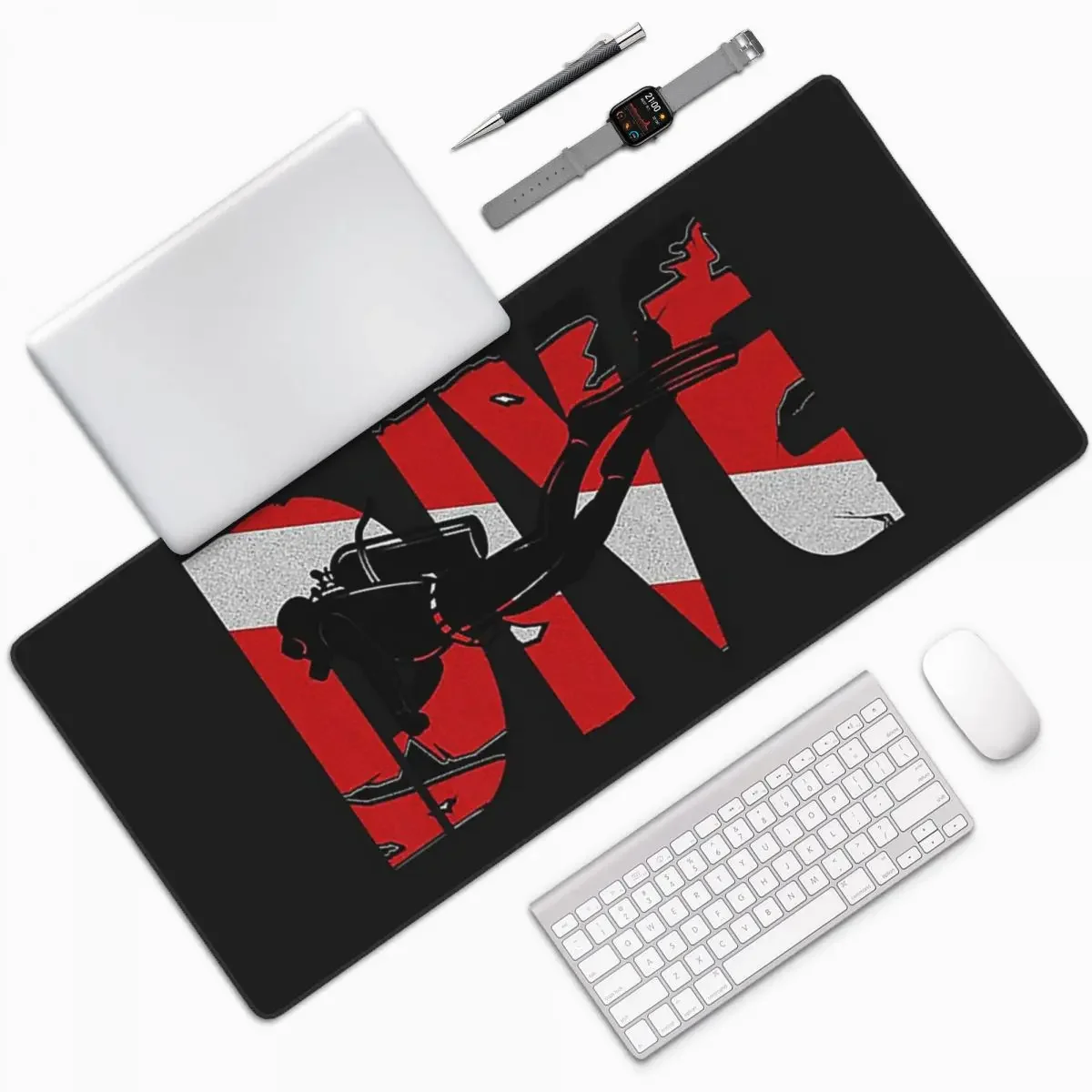 Scuba Diving - Dive Large Mouse Pad Computer Keyboard Mouse Mat Gamer PC Laptop Desk Mat Office Accessories Table Mats