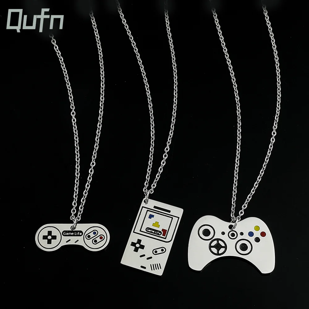 Fashion Game Controller Pendant Necklaces Hip Hop Punk Stainless Steel Gamepad Necklace Vintage Jewelry  For Women Men Gift