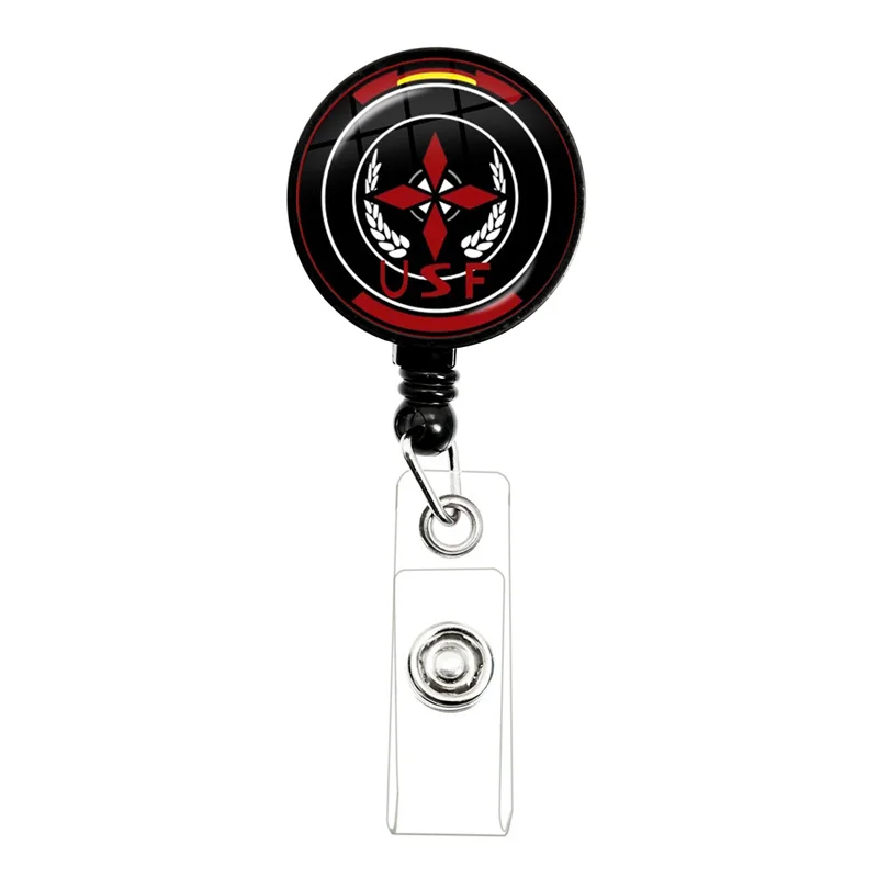 Retractable Badge Reel Movie Umbrella ID Card Name Card Display Tag Staff Card Badge Holder ECG Echometer