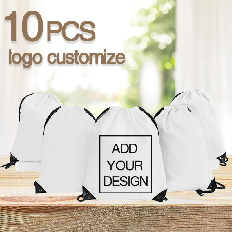 

10PCS Drawstring Bags Portable Women Sports Gym Bag Shoes Bag Clothes Yoga Drawstring Backpack Whole Sale Custom Bags with Logo