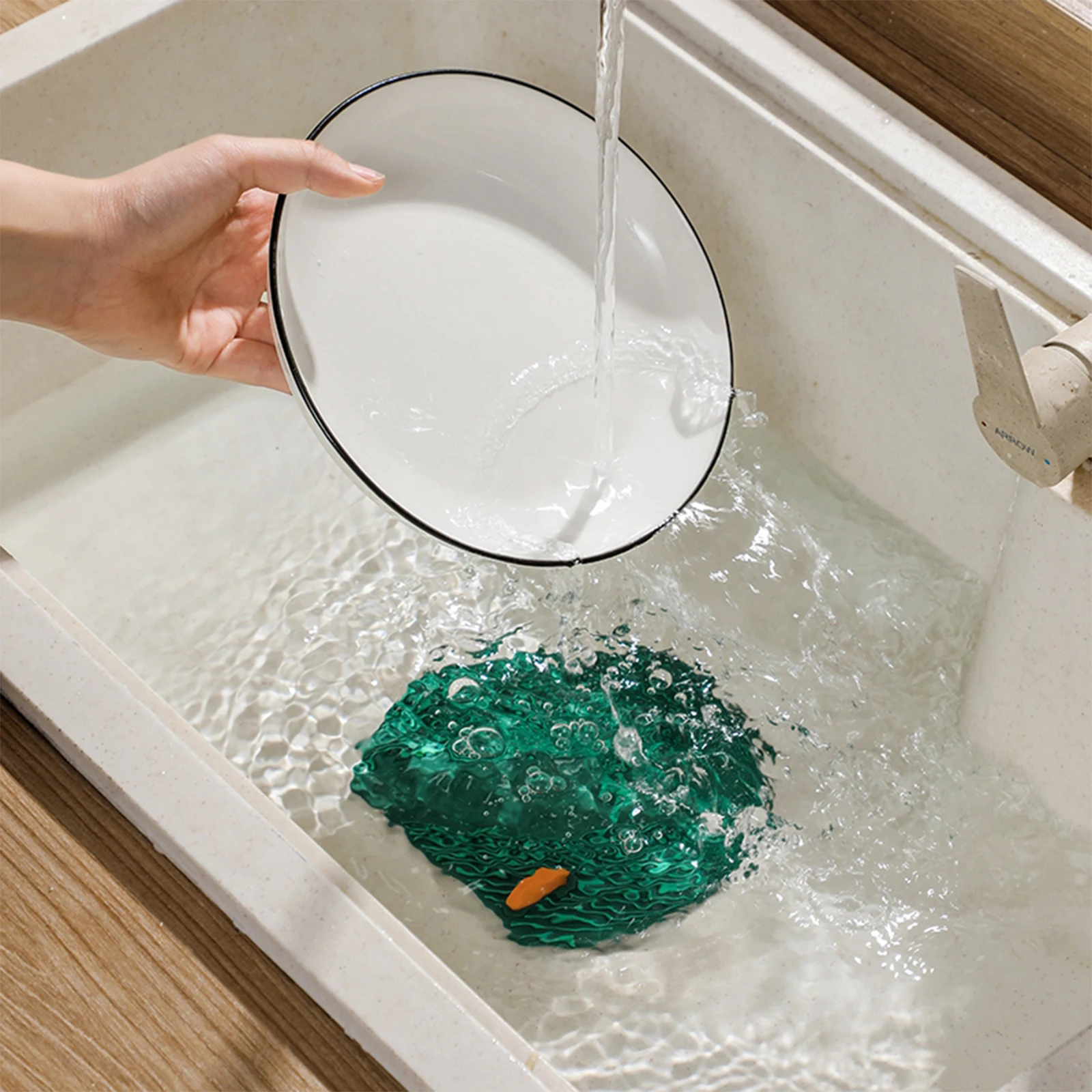 Cubierta de sellado de tapones de pelo, PVC suave duradero, antiolor, creativo para cocina, baño, suministros para el hogar, tapón de drenaje