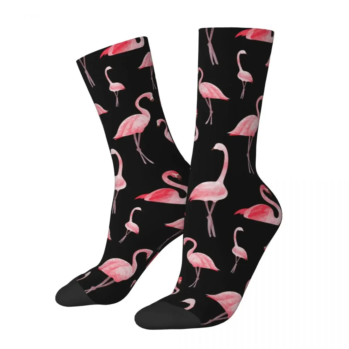 

Funny Flamingo Pattern Sports Socks Hip Hop Crew Socks for Unisex Sweat Absorbing