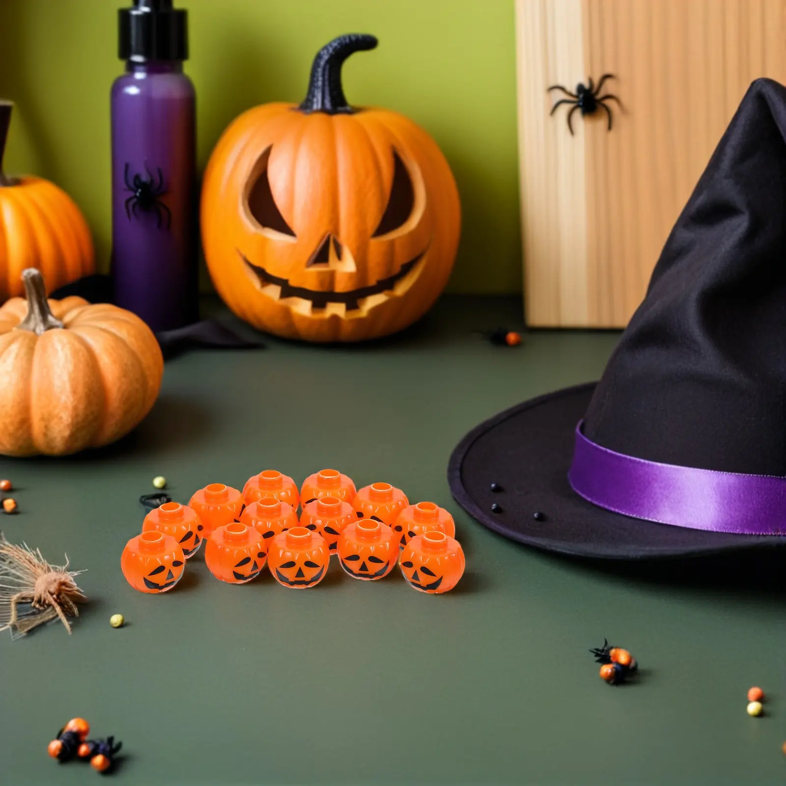 50Pcs Plastic Pumpkin Shaped Light Cover Mini for 5Mm LED String Lights Decorative Bulb Cover Halloween Party Lighting