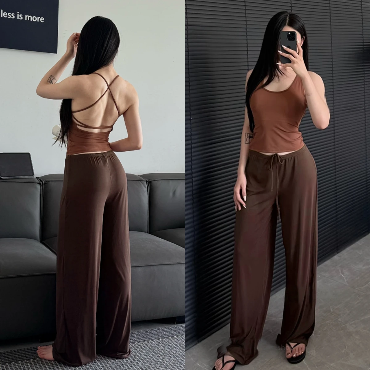 High Waist Wide-Leg Yoga Joggers for Women, Female Casual Tracksuit Bottoms, Straight Outdoor Baggy Sweatpants