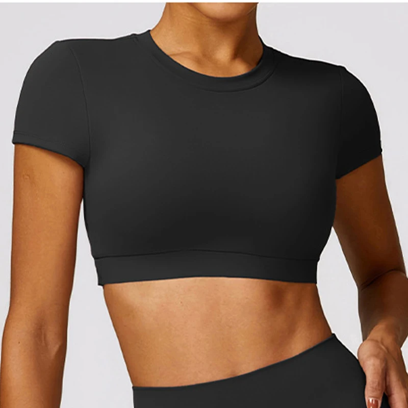 Backless Sport Korte Shirts Dames Gym Dames Fitness Sexy Crop Top Sneldrogende Yoga Kleding Adempauze Workout Sportkleding Dames