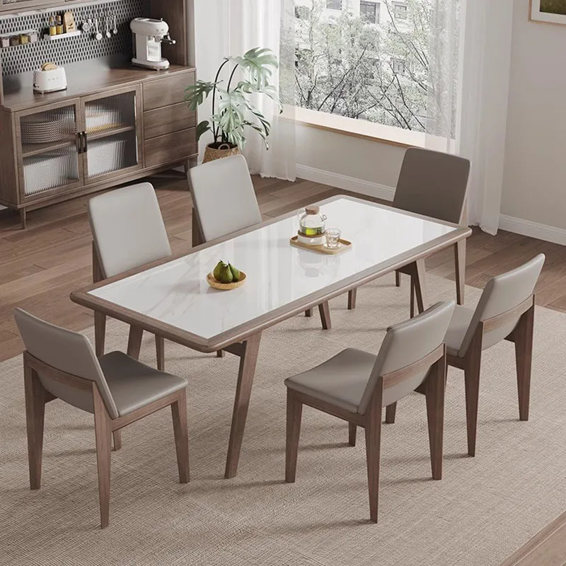 

Minimalist Nordic Dining Table Luxury Rectangle Design Relaxing Living Dining Table space savers tops mesa comedor decoration