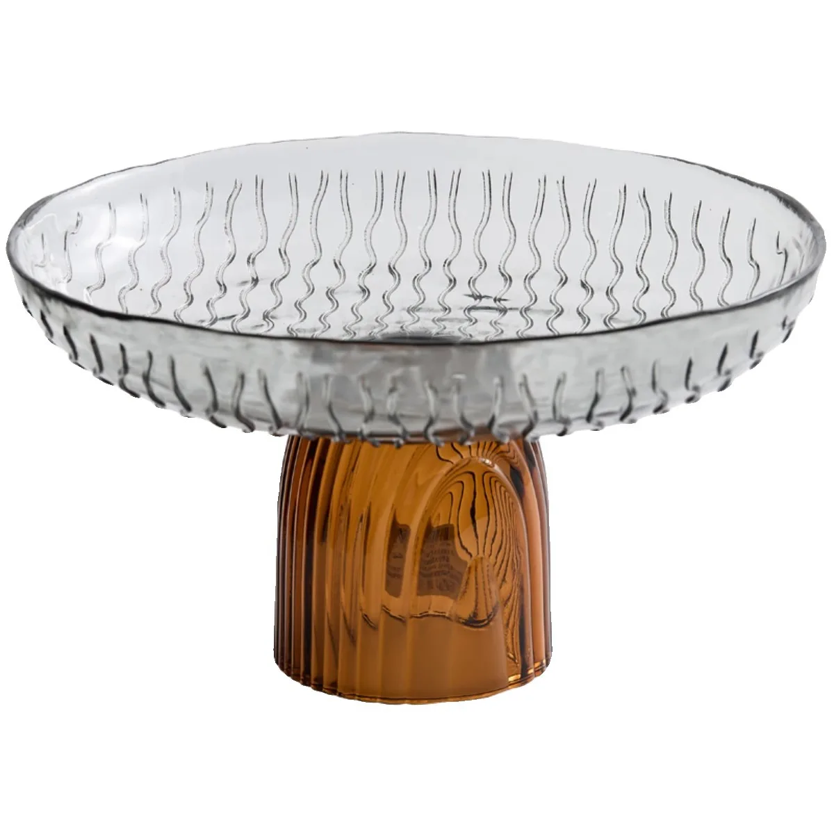 

2025 new creative glass fruit tray living room home tea table food tray high-end light luxury decorative tray wholesale