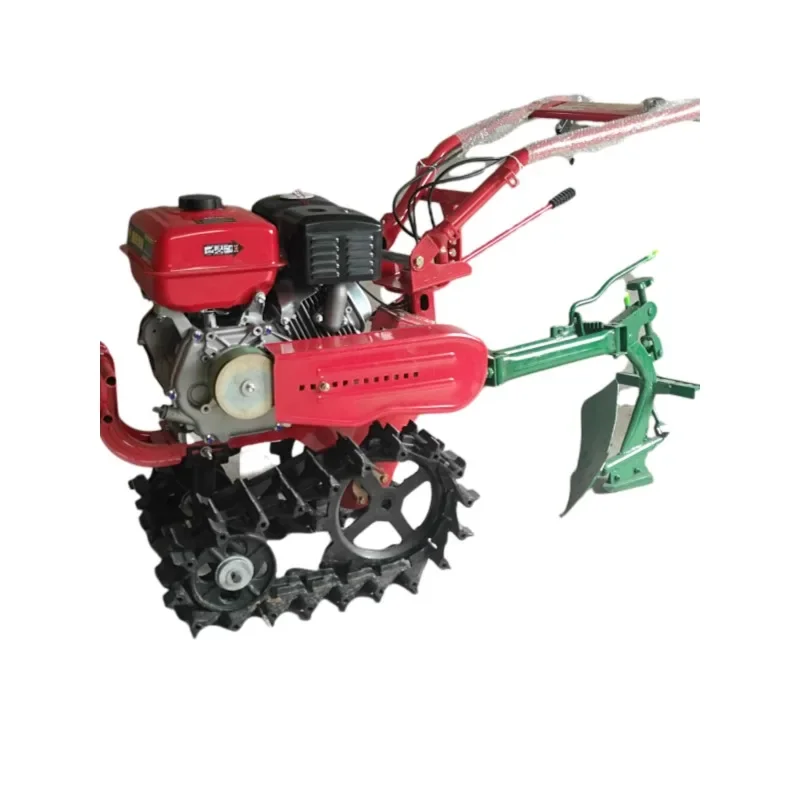 

Multifunctional double crawler chain track ditching and weeding treading gasoline and micro tillage machine