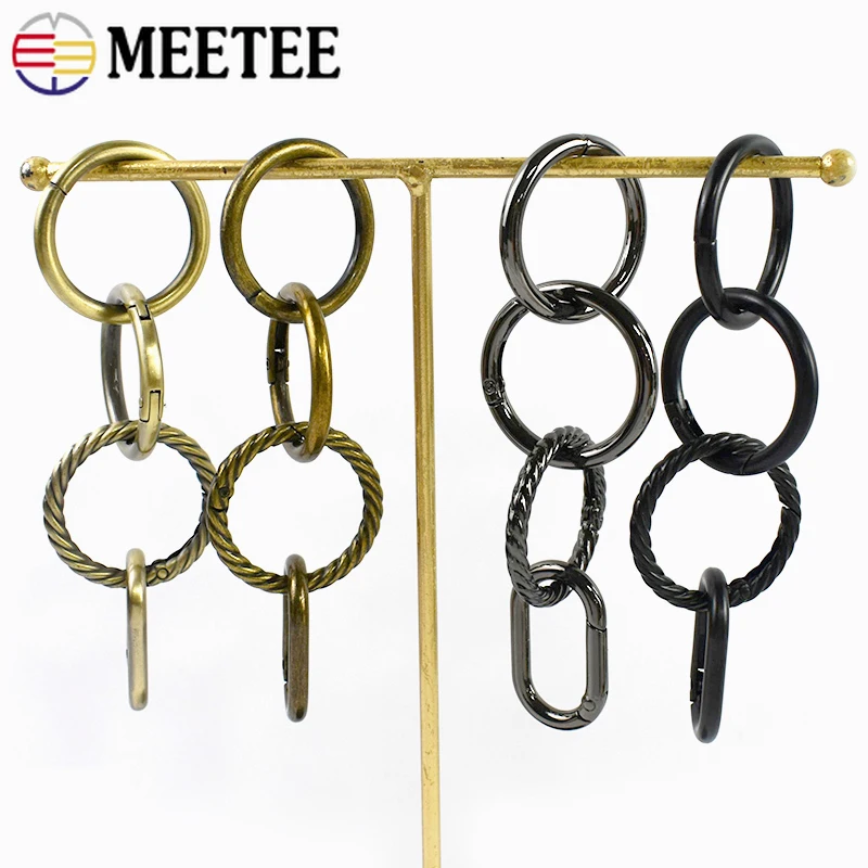 

10Pcs 20/25/32mm Metal O Ring Buckles for Bag Strap Pet Collar Spring Hook Clasp Keychain Carabiner Loops DIY Sewing Accessories