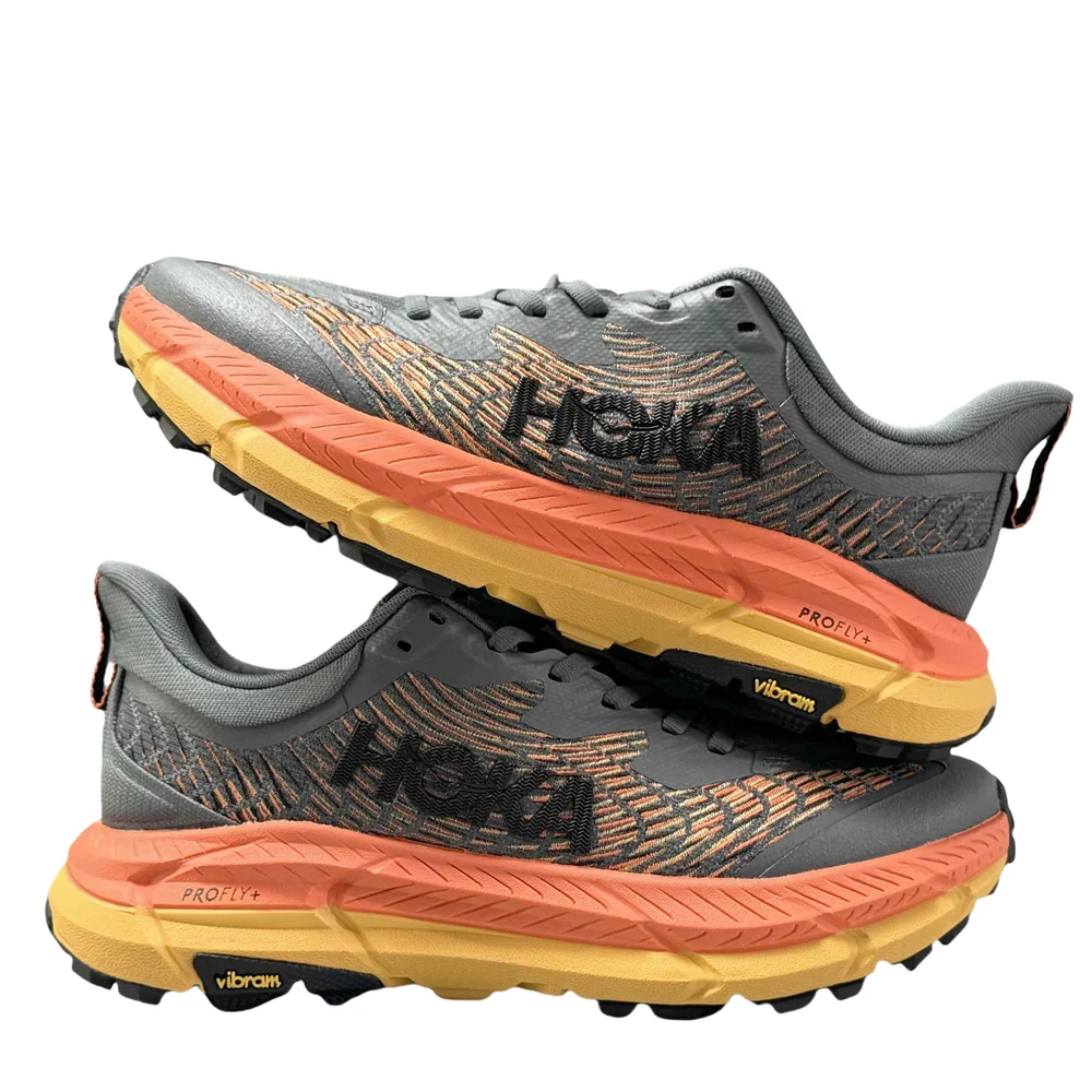 HOKA ONE ONE Mafate Speed 4 Women and Men Black Orange Lightweight Mesh Breathable Fabric Trail Running Shoes 1129930-CKBC