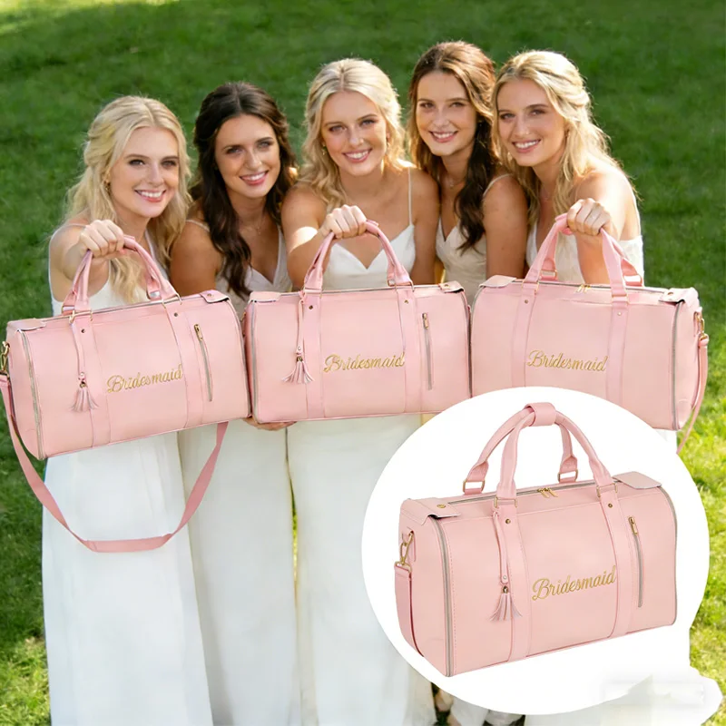 

Personalized Duffle Bag：Custom Bridesmaid /Groomsman Duffle Bag Gift, Overnight Camp Bag Gift For Women, Women's Weekender Bag