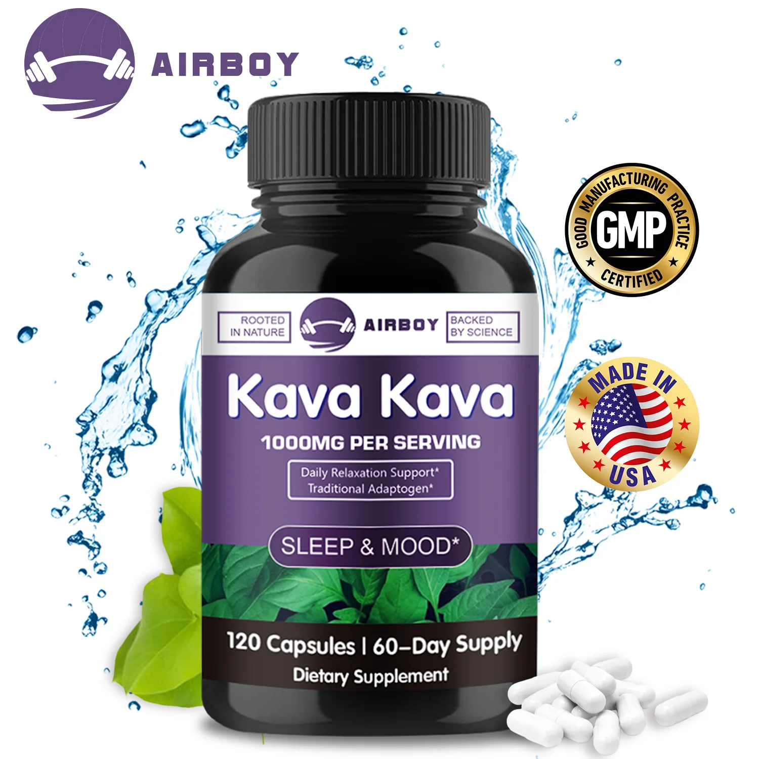 Kava Kava 1000mg - Improve Mood, Relieve Stress, Sleep Supplement, Relax Your Mind