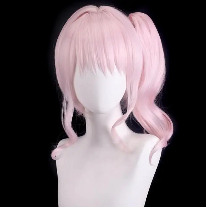 

Synthetic Wig Women Long Straight Pink Anime Cosplay Hair Heat Resistant Wig for Party