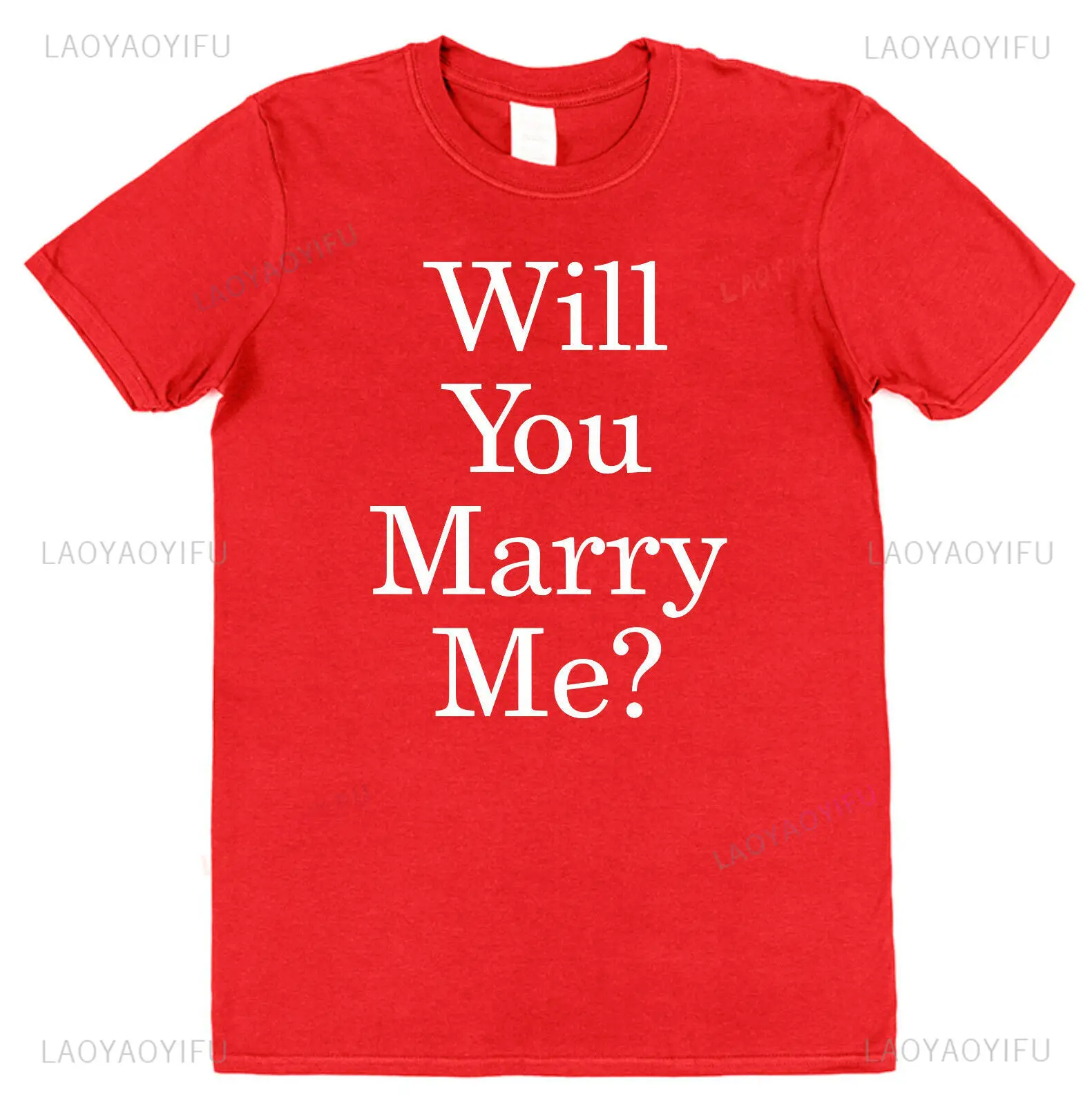 Will You Marry Me Graphic T Shirts Valentines Day Proposal Romantic Girlfriend Boyfriend High Quality Cotton T-shirt Woman Man