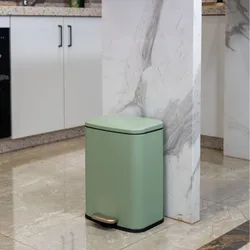 Stainless steel trash can Household large living room high appearance level ins wind with cover foot pedal square dustbin