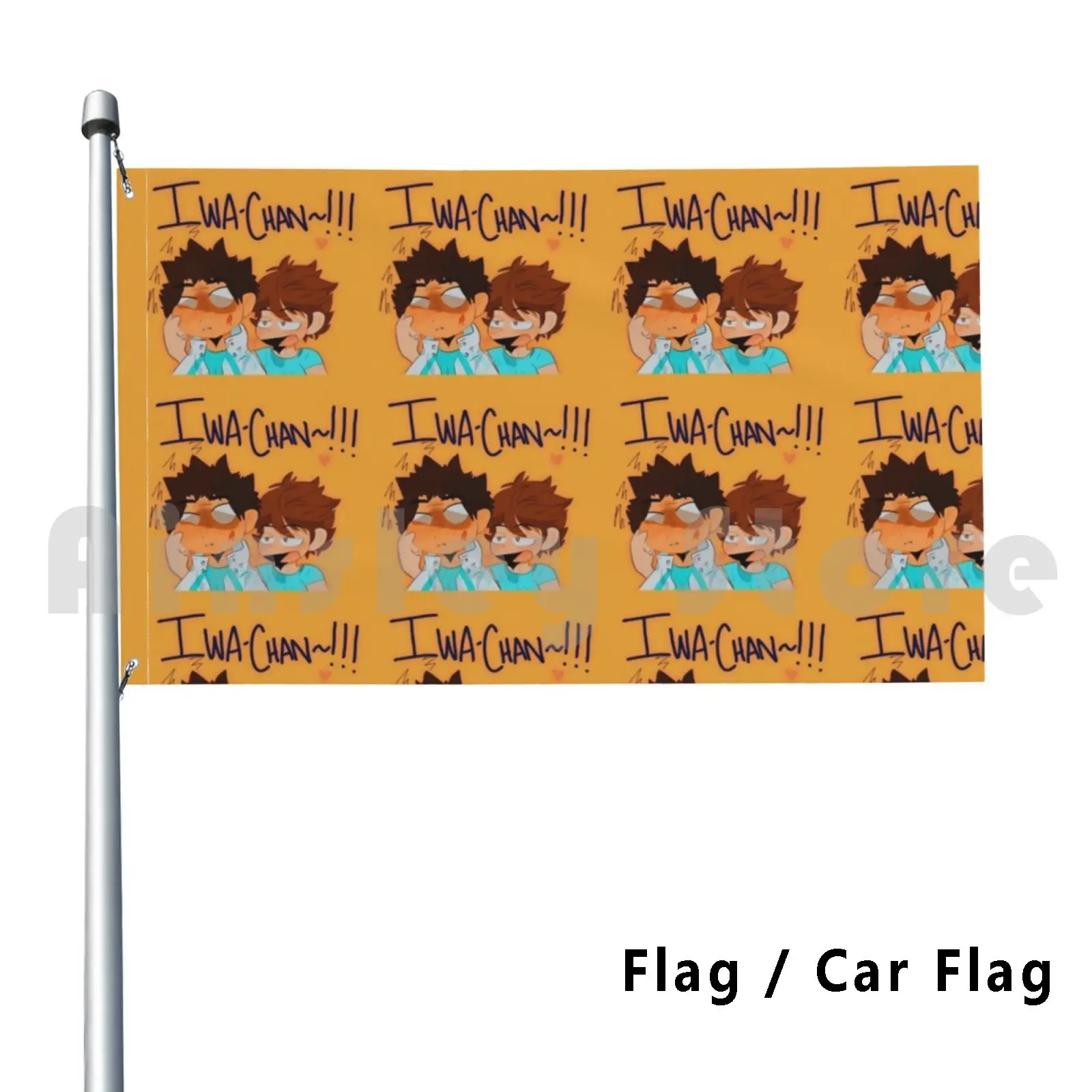 Iwa-Chan! Flag Car Flag Funny Haikyuu Iwaizumi Fan Art Oikawa Iwaoi Volleyball Anime Manga Shounen