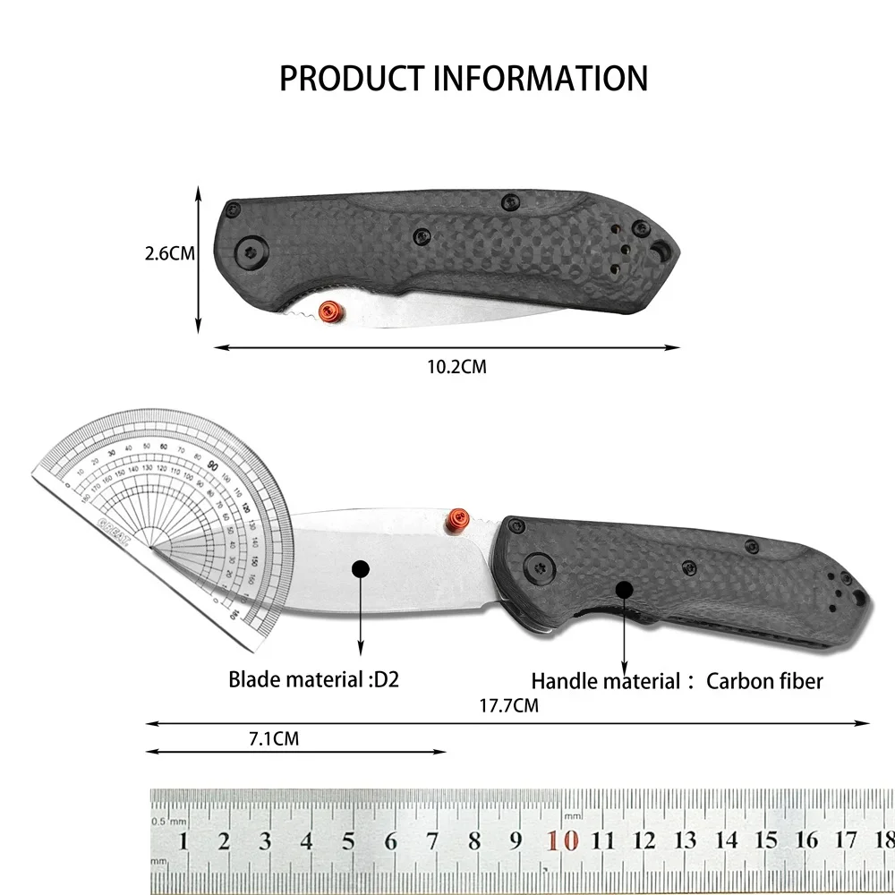 Mini Freek 565-1 Pocket Folding Knife D2 Blade Carbon Fiber Handle Outdoor Camping Hunting Knives Tactical Survival EDC Tools