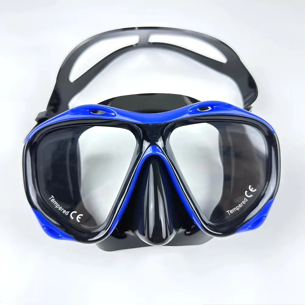 

Diving Mask Swimming Goggles Scuba Snorkel Silicone Skirt Tempered Glass Panoramic HD For Adult Youth Anti-Fog with Nose Cover