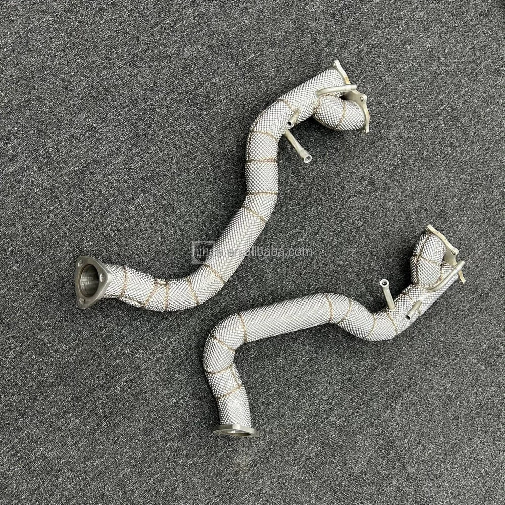 Für Porsche 718 Cayman GT4 GTS/Spyder 4.0T Auspuff-Downpipe 304SS Hitzegeschützt Hochleistungs-Automobilteil – Detail 4