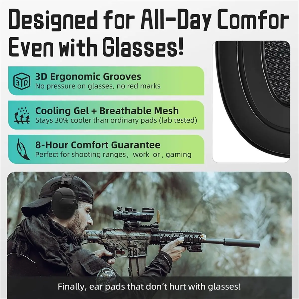 618 Mega Sale Gel Ear Pads for Walker'S & Recon Digital Muffs - Enhanced Comfort and Durability