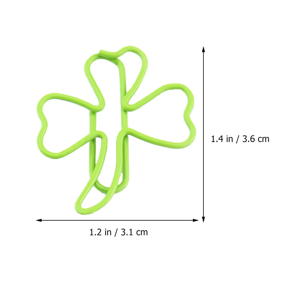 

45 pcs Clover Shaped Paper Clips Bookmark Pins Decorative Note File Holders Office Stationery For Desk Organization