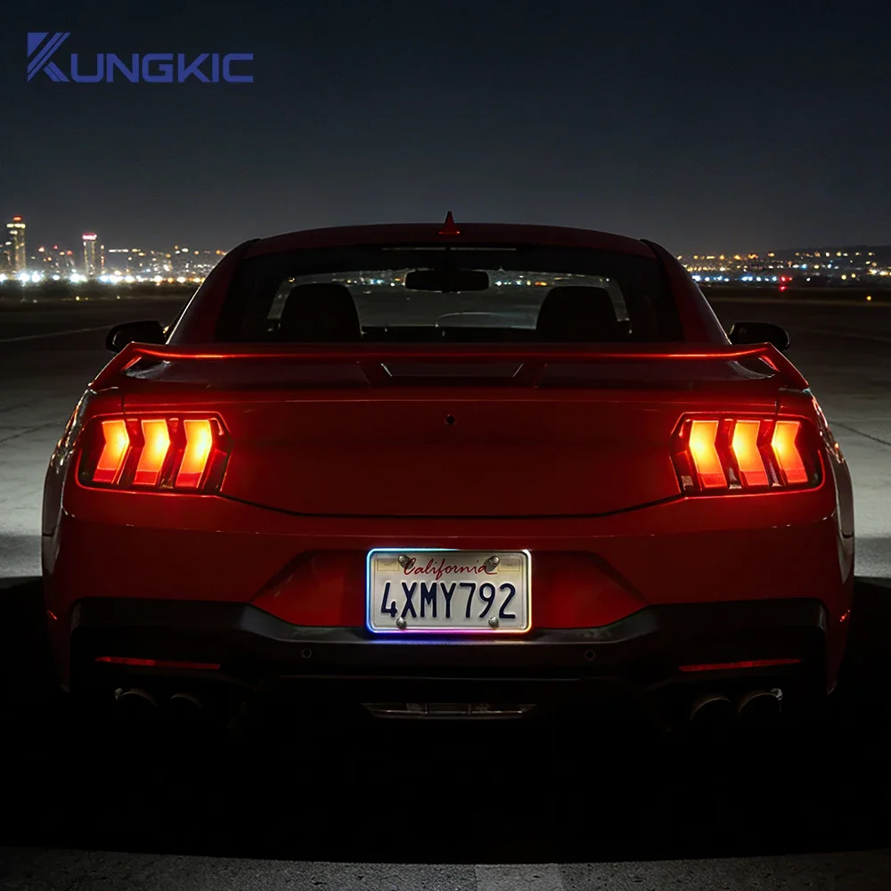 

Color LED License Number Plate Light Electroplated Abs App Colorful with Brake Warning Function For USA Canada Car Accessories